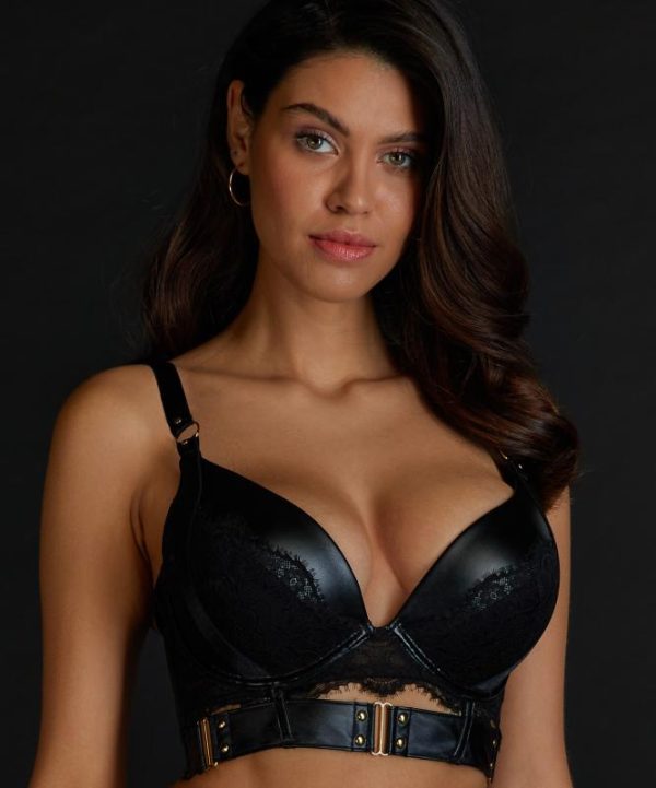 Occult padded longline push up underwired bra