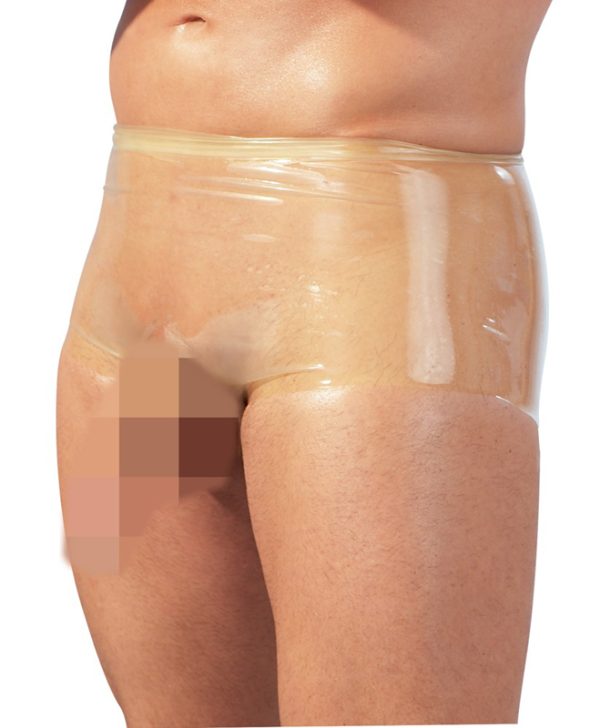 Latex Boxer Shorts With Penis Sleeve Transparent