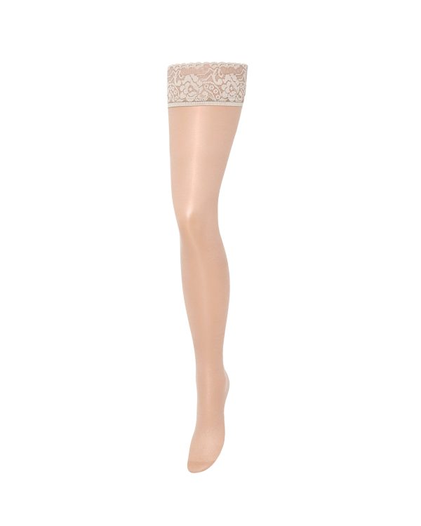 Bluebella Plain LegLace Top Hold Ups Champagne