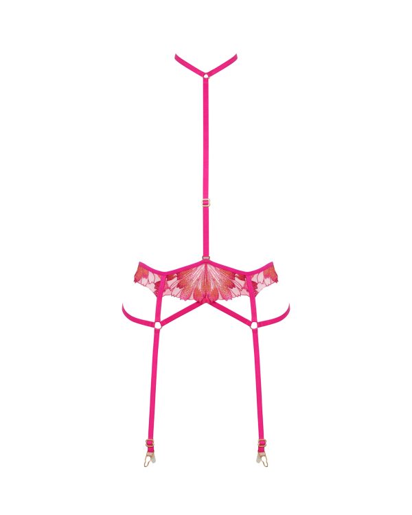 Bluebella Colette Suspender Harness Fuchsia PinkOrange Pepper