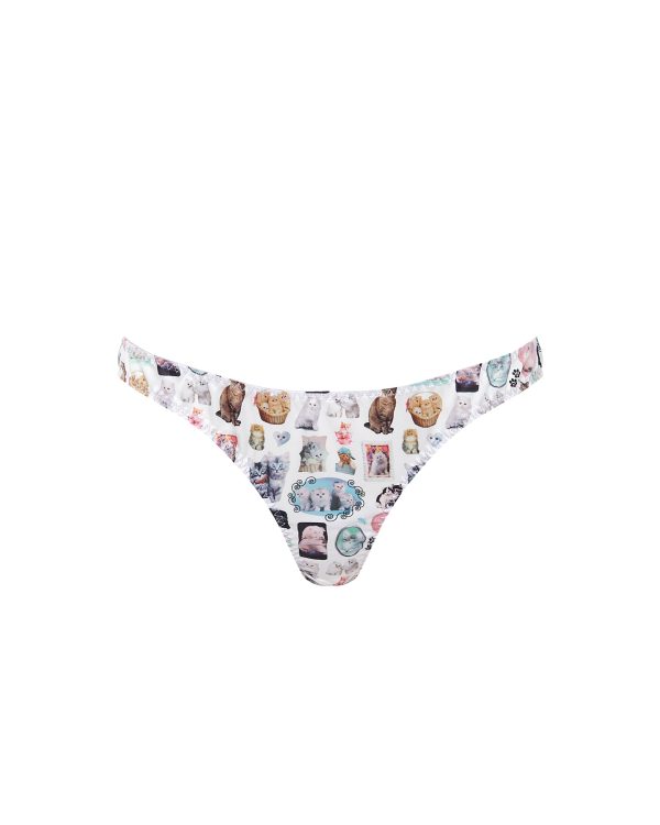 Bluebella BB x Ashley Williams Kitten Print Luxury Satin Brief