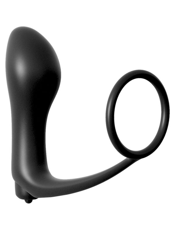 Ass Gasm Cock Ring with Vibrating Butt Plug