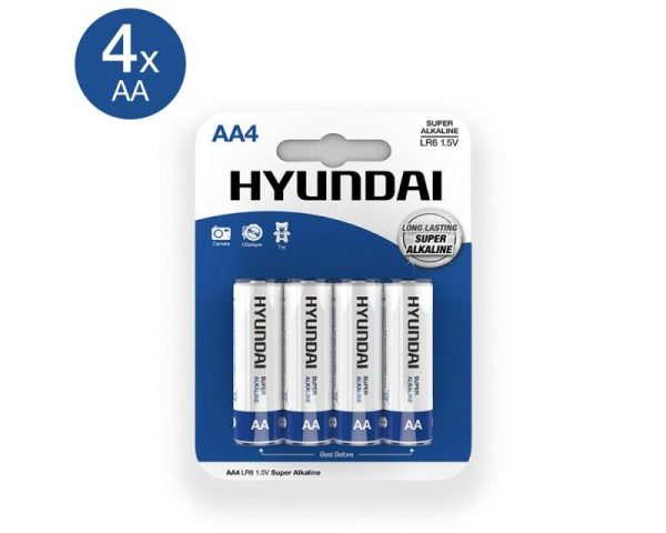 Super Alkaline AA Batteries 4 pcs