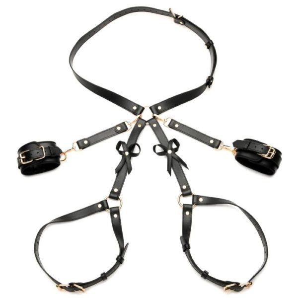 Bondage Harness w Bows ML Black