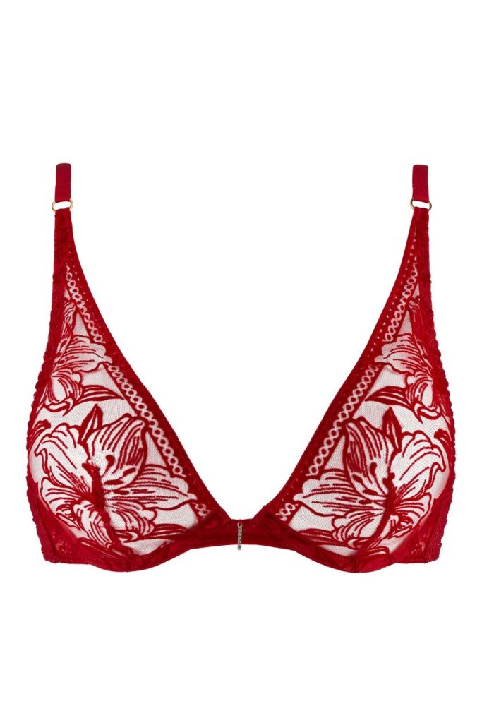 Aubade Coeur a Corps Triangle Plunge Bra Colour Red Size 36B