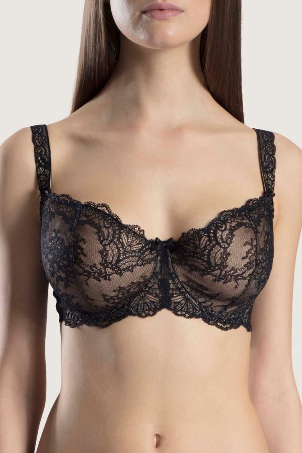 Aubade Danse des Sens Noir Comfort Half Cup Bra Size 40D