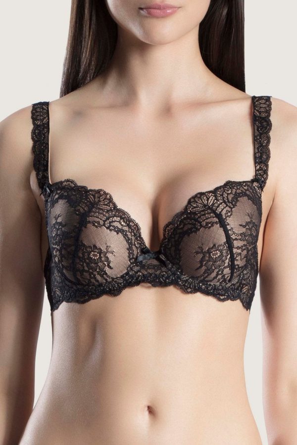 Aubade Danse des Sens Noir Molded Plunge Bra Size 32A