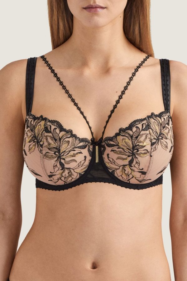 Aubade Encre de Chine Half Cup Comfort Bra D G Cup Size 34F