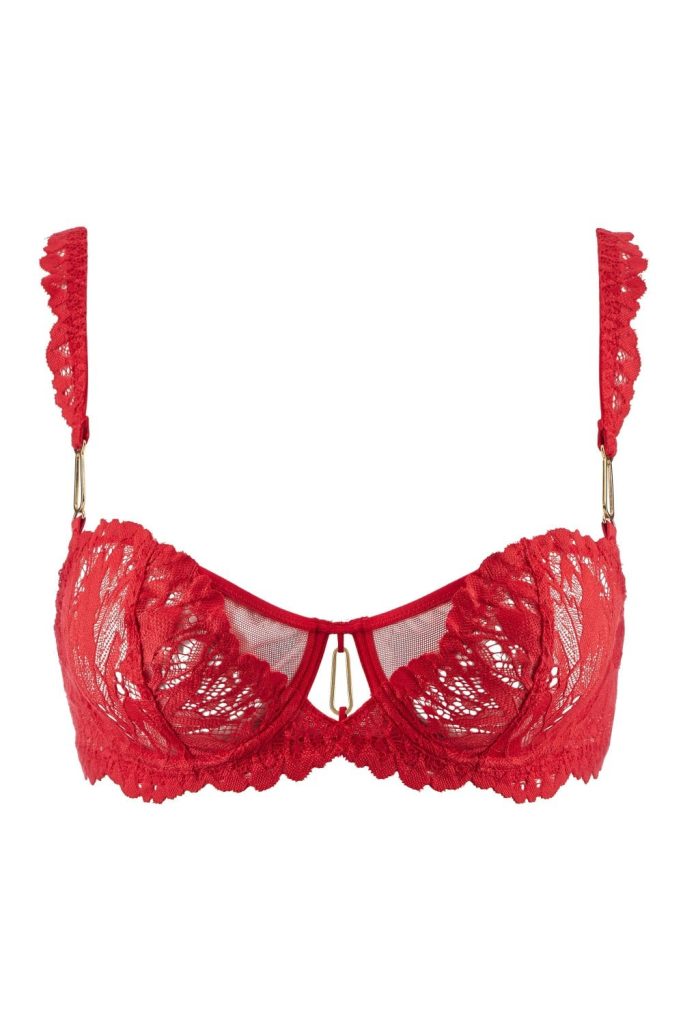 Aubade Flowermania Half Cup Bra Colour Red Size 30G