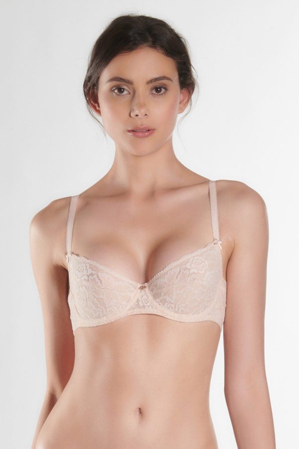 Aubade Rosessence Half Cup Bra Nude 32D Size 32D