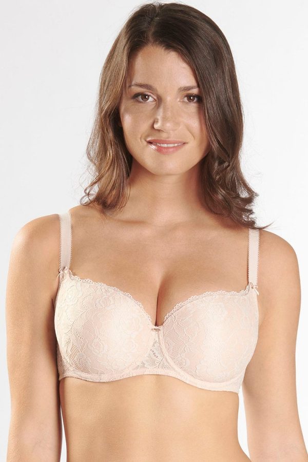 Aubade Rosessence Nude Comfort Moulded Half Cup Bra Size 30E