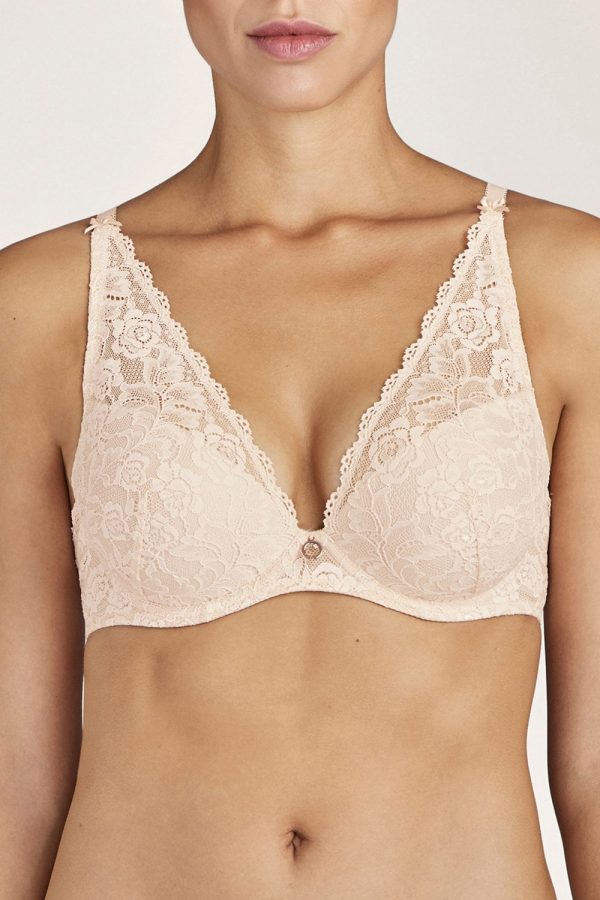 Aubade Rosesssence Triangle Push Up Bra Nude Size 36C