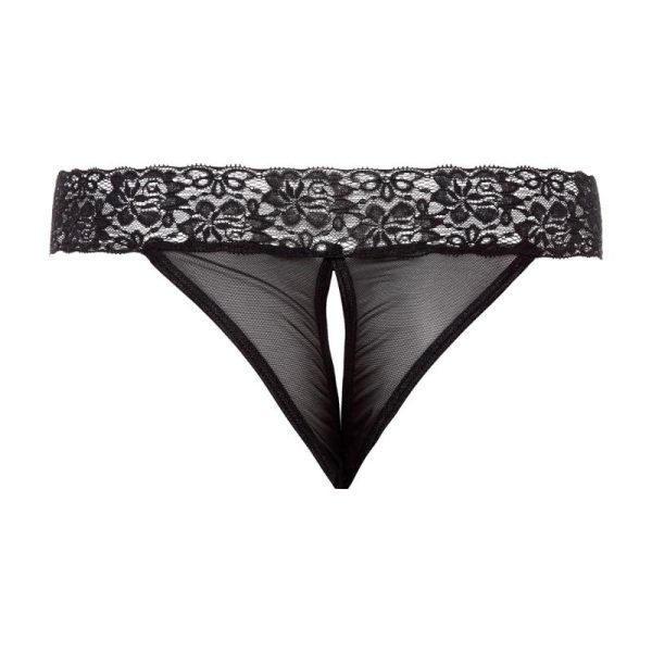 Crotchless Thong Black