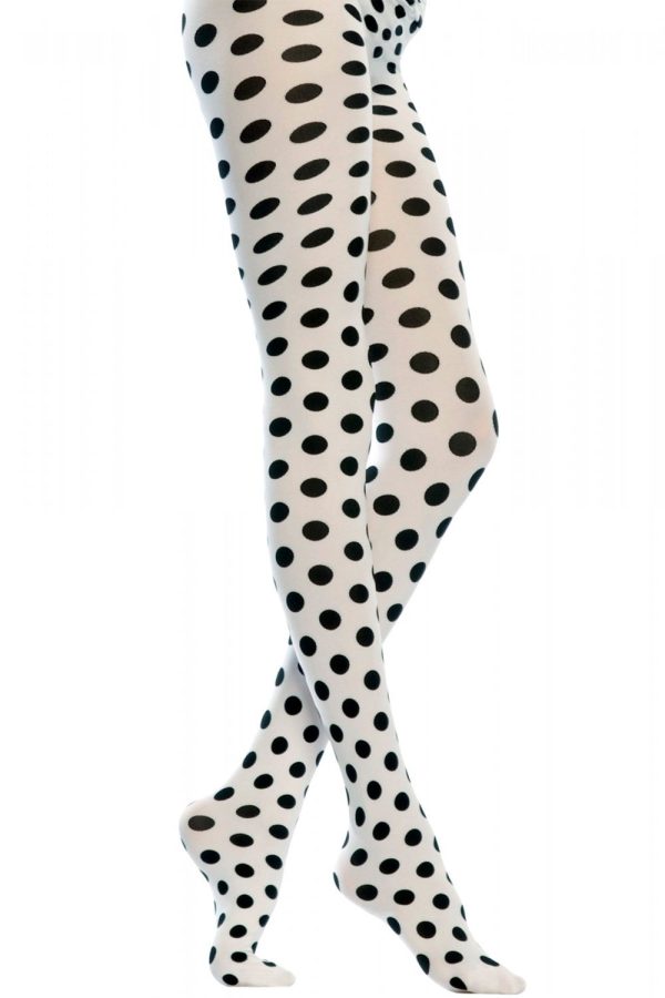 Emilio Cavallini Polka Dots Tights WH LXL Colour WhiteBlack Size