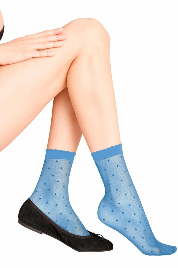 Falke Dot Socks Colour Sky Blue Size Shoe Size UK 55 8 EU 39 42