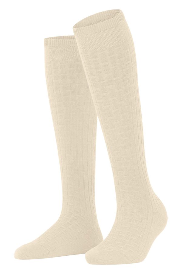 Falke Impulse Rib Knee High Socks Colour Creme Size Shoe Size UK 3