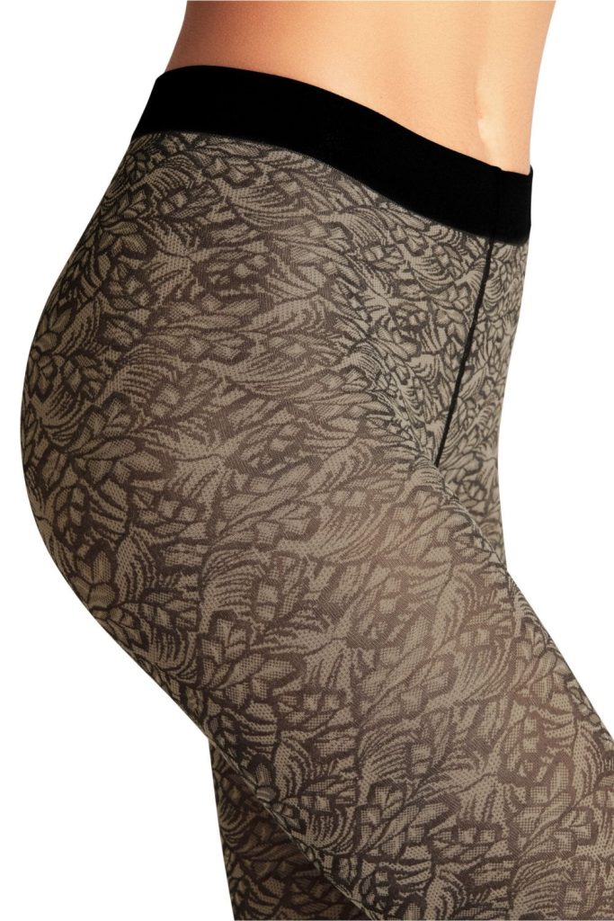 Falke Moulding Patterned Tights Colour Dove Size M