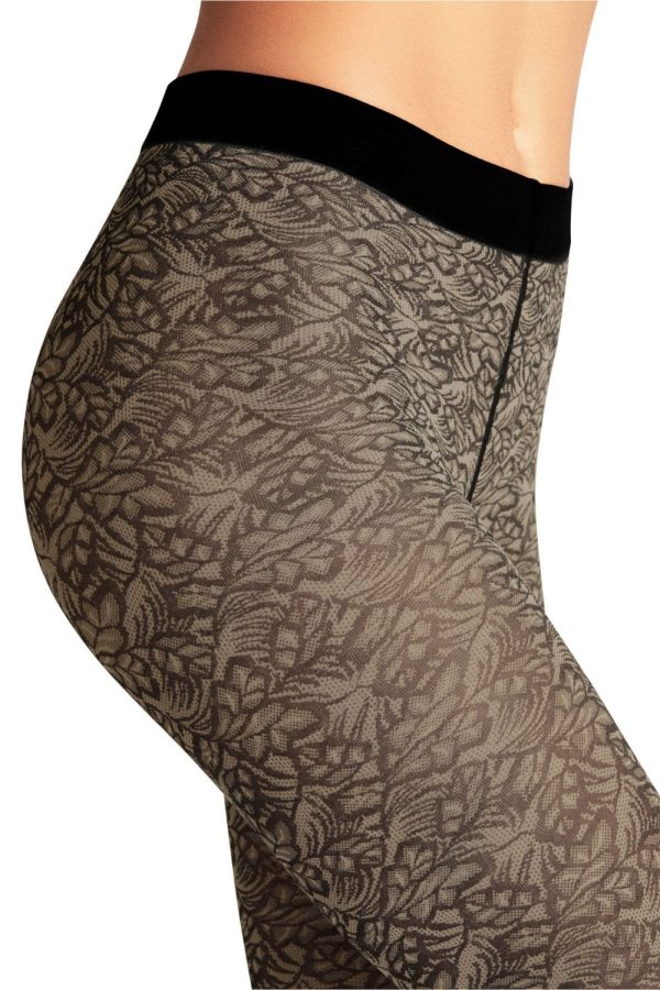 Falke Moulding Patterned Tights Colour Dove Size L