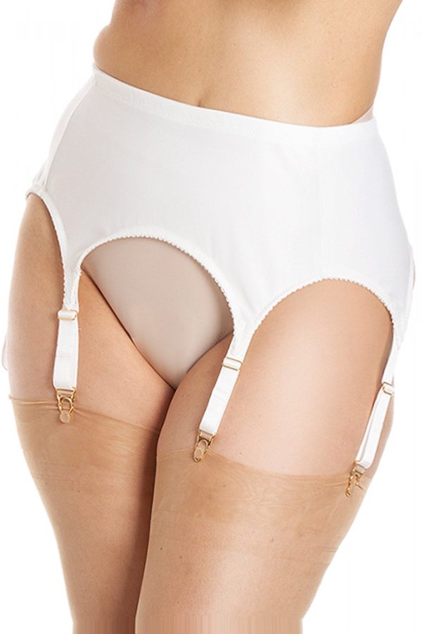 Gio Stockings Desire 6 Strap Suspender Belt Colour White Size M