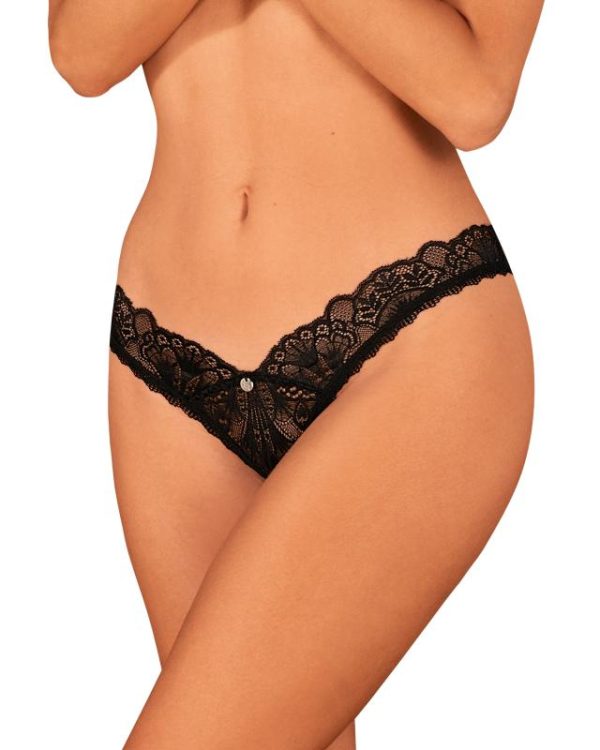 Donna Dream String with Open Crotch Black