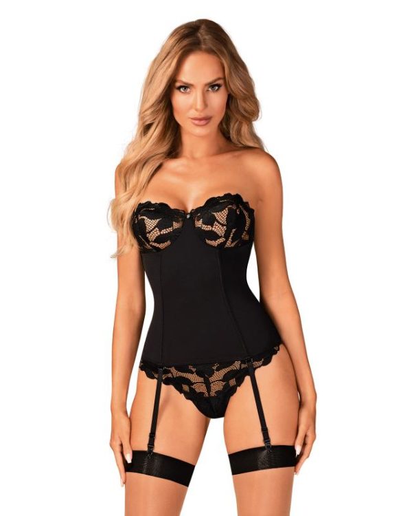 Luxury Suspender Corset Editya Black