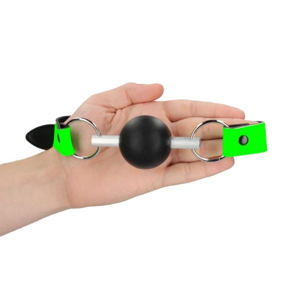 Solid Ball Gag Glow in the Dark Neon GreenBlack