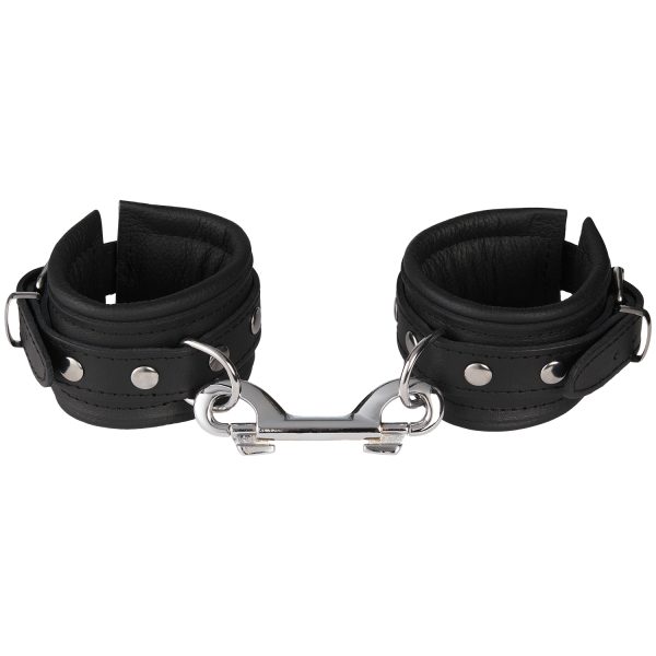 SToys Narrow Leather Wrist Cuffs Black