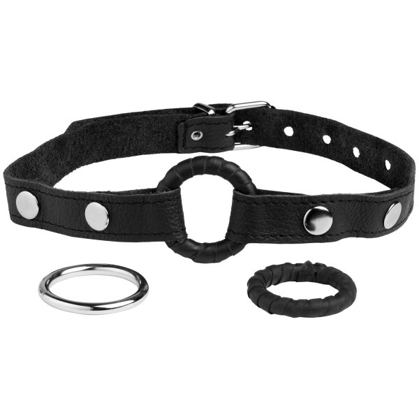 SToys Mouth Gag with 3 Rings Black