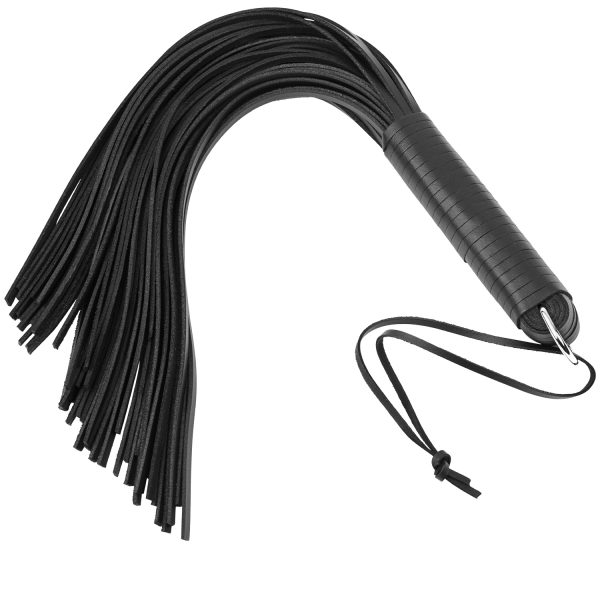 XX DreamsToys Black Leather Flogger 185 inches Black