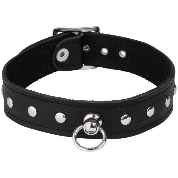 Rimba Adjustable Leather Collar Black SM