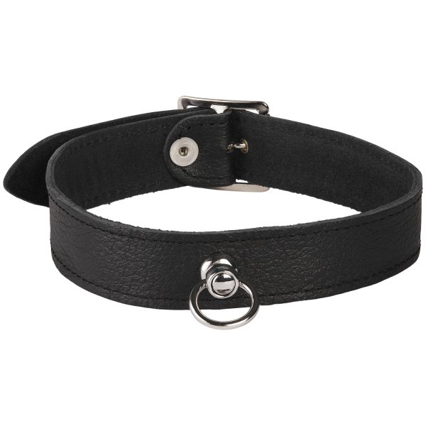 Rimba Leather Collar with O Ring Black ML