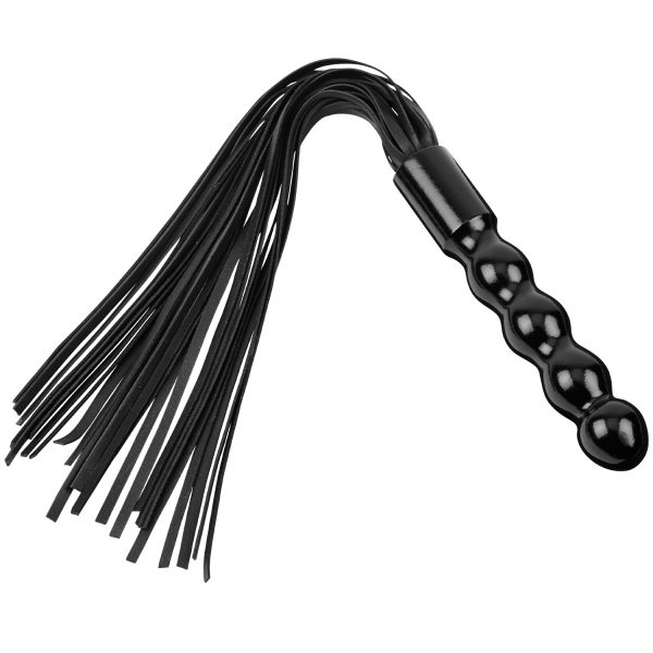 Zado Leather Flogger with Wooden Handle 22 inches Black