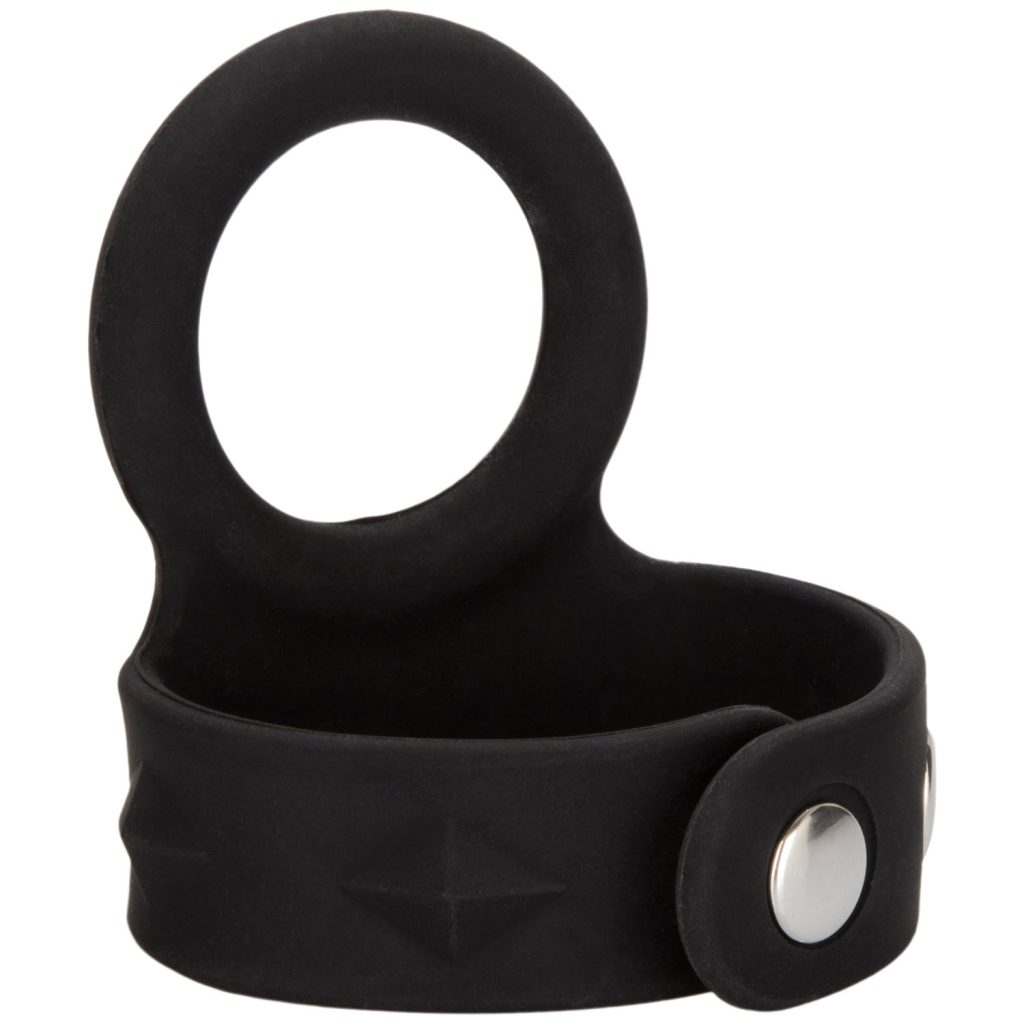 CalExotics Tri Snap Scrotum Support Cock Ring Black L