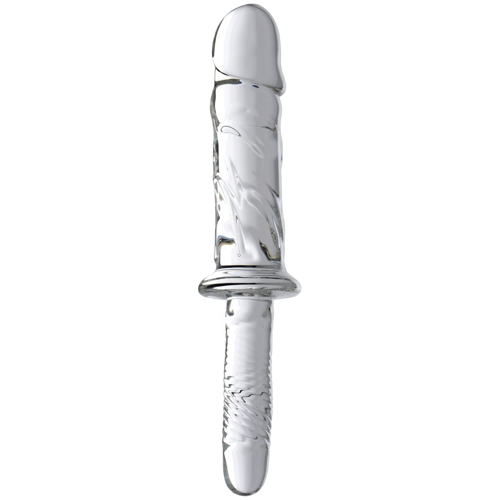 Master Series Brutus Glass Dildo Thruster Clear