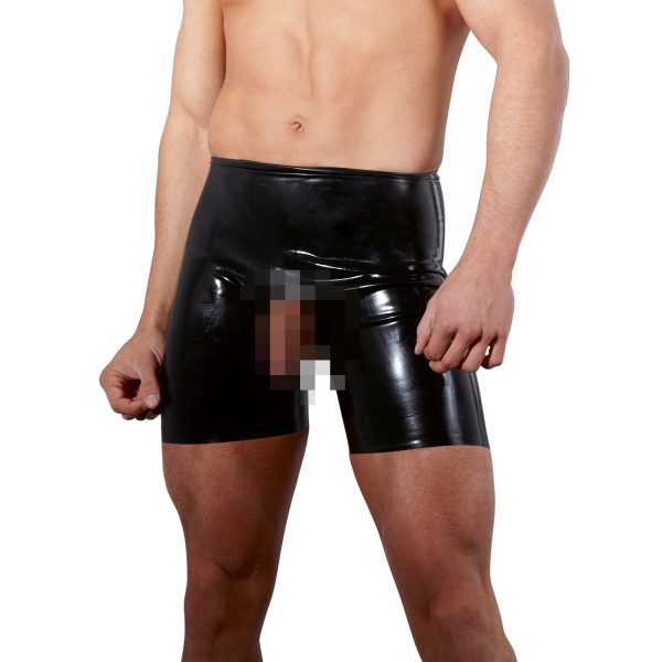 Late X Latex Showmaster Open Boxer Shorts Men Black 2XL