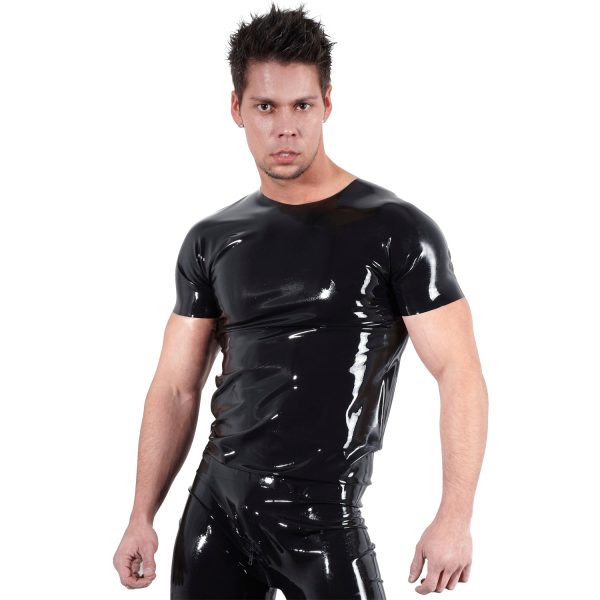 Late X Latex T Shirt Men Black L