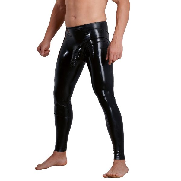 Late X Latex Trousers with Penis Sleeve Men Black L