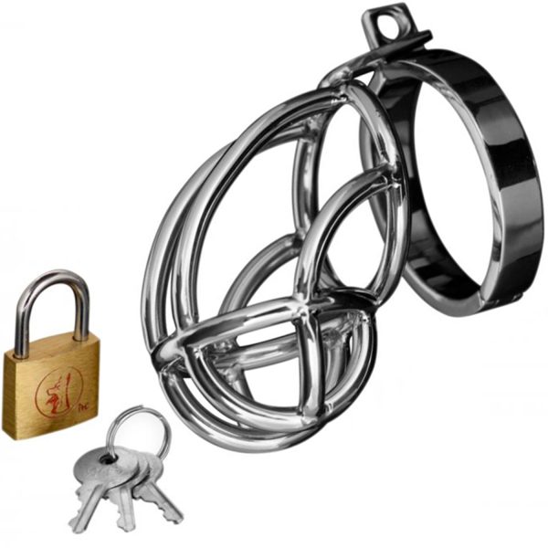 Master Series Captus Locking Chastity Device Silver