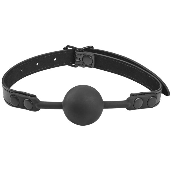 obaie Imitation Leather Silicone Ball Gag Black