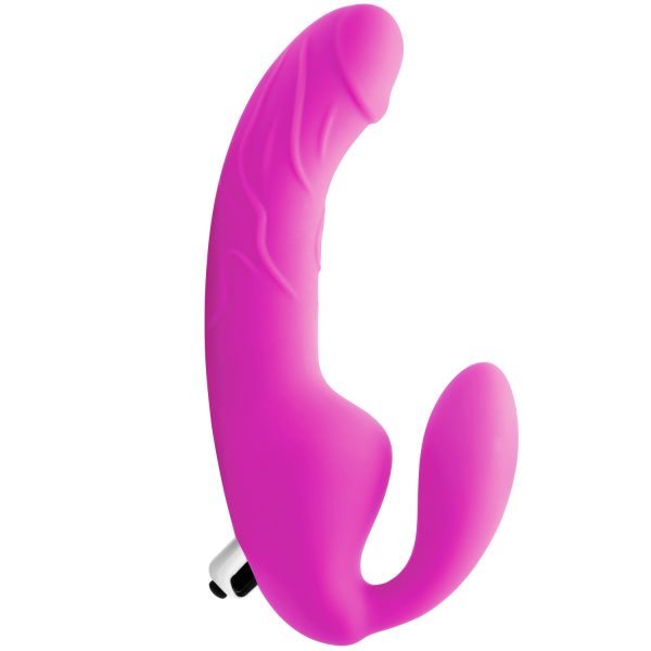 Strap U Royal Rider Vibrating Strap On Dildo Rose