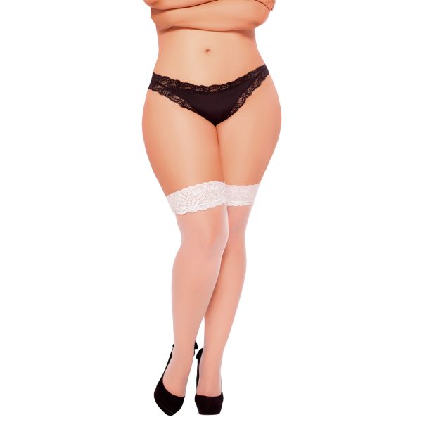 Seven til Midnight Thigh High Stockings White Plus Size White Plus size