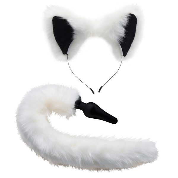 Tailz White Fox Tail Butt Plug and Ears White