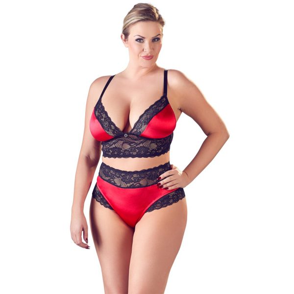 Cottelli Bra Set Red Plus Size Red 2XL