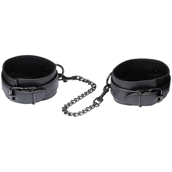 obaie Imitation Leather Ankle Cuffs Black