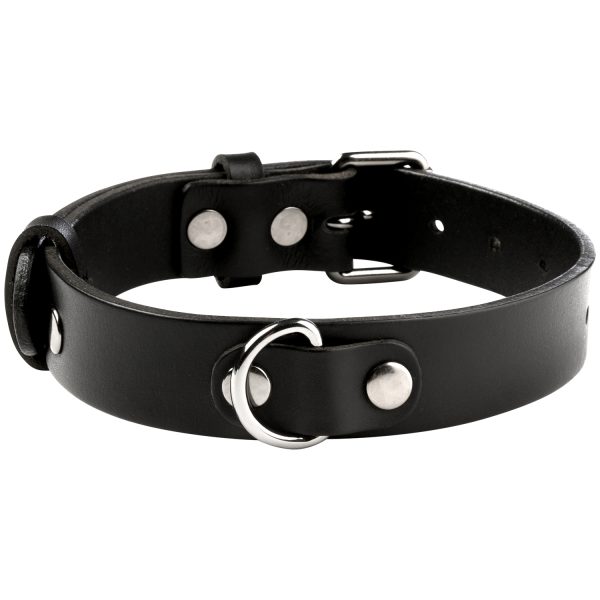 obaie Real Leather Classic Collar Black