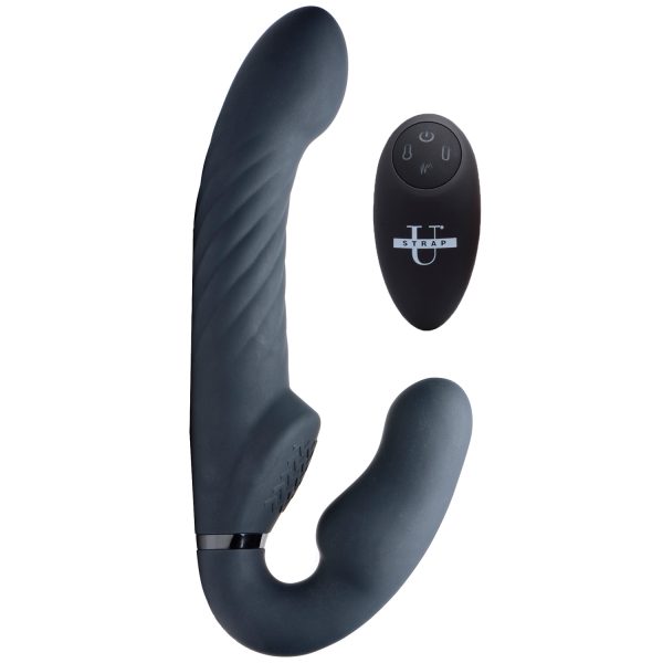 Strap U Ergo Fit Twist Inflatable Vibrating Strap on Black