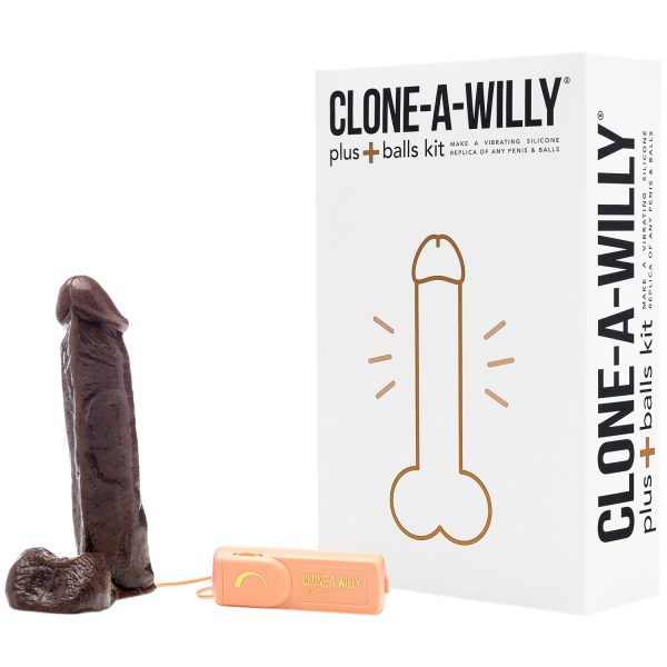 Clone A Willy Plus Balls DIY Homemade Dildo Clone Kit Deep Skin Tone Brown