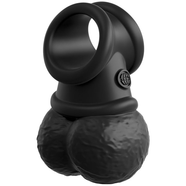 King Cock Elite The Crown Jewels Vibrating Swinging Balls Black