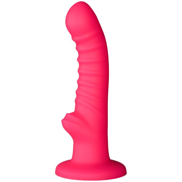 baseks Ribbed Stimulation Silicone Dildo 77 inches Rose