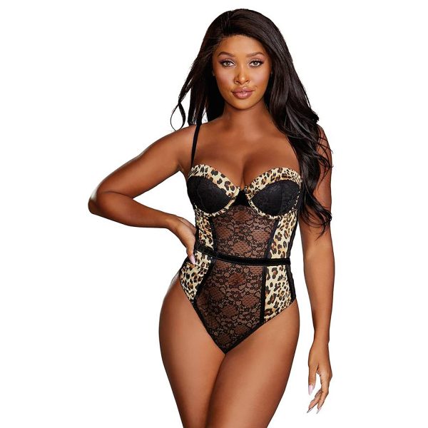 Dreamgirl Leopard Teddy Mixed colours S